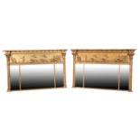 A MATCHED PAIR OF REGENCY GILT OVERMANTEL MIRRORS