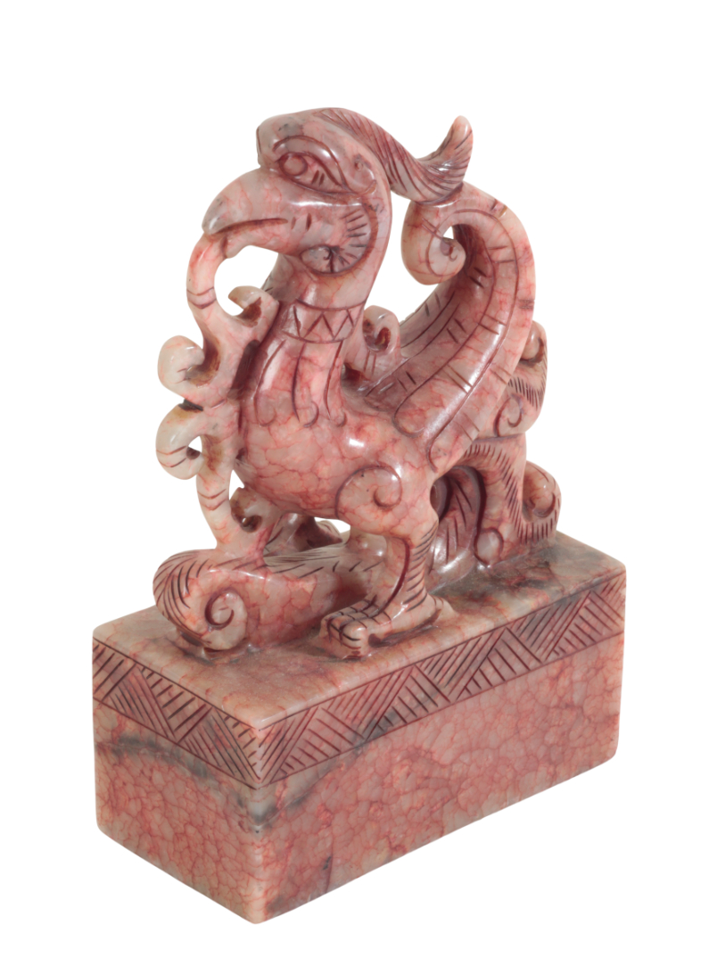 A GROUP OF THREE CHINESE LARGE SOAPSTONE SEALS - Image 4 of 5