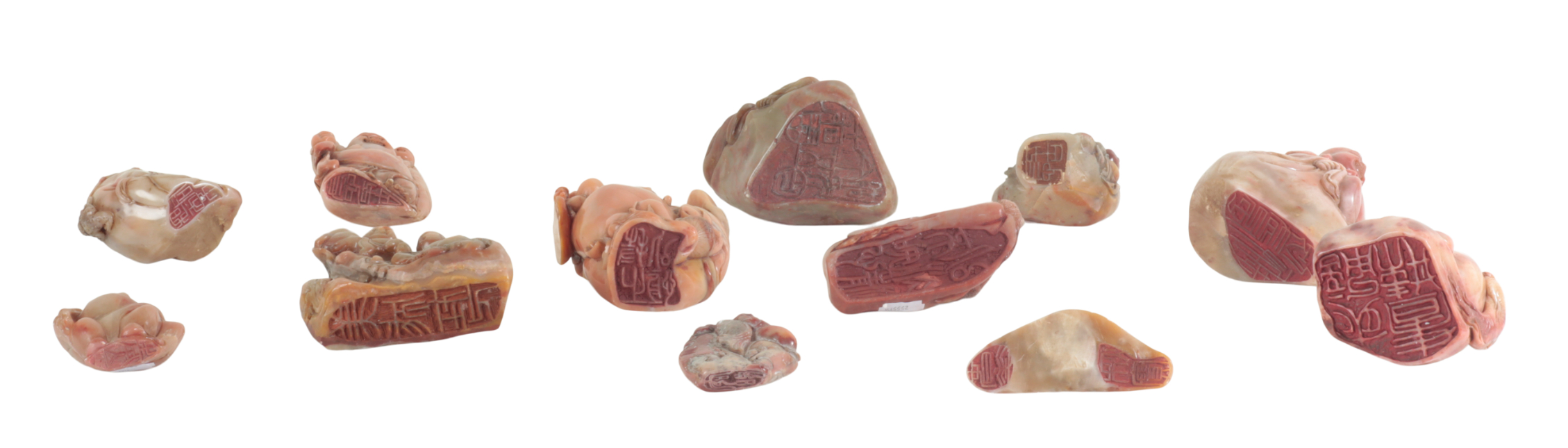 A COLLECTION OF TWELVE CHINESE SOAPSTONE SEALS - Image 2 of 2