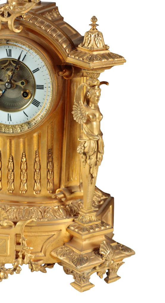 A 19TH CENTURY FRENCH GILT BRONZE MANTLE CLOCK - Image 2 of 3