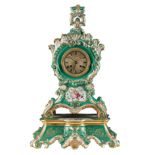 A 19TH CENTURY FRENCH PORCELAIN MANTLE CLOCK