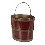 A GEORGE III STYLE MAHOGANY AND BRASS-BOUND OVAL BUCKET