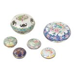 A GROUP OF SIX CHINESE ENAMEL BOXES