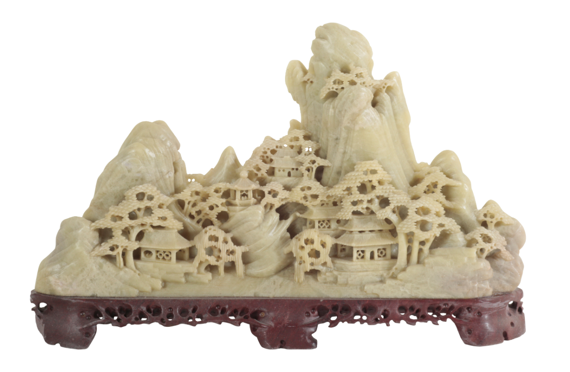 FOUR CHINESE SOAPSTONE LANDSCAPES - Image 3 of 5