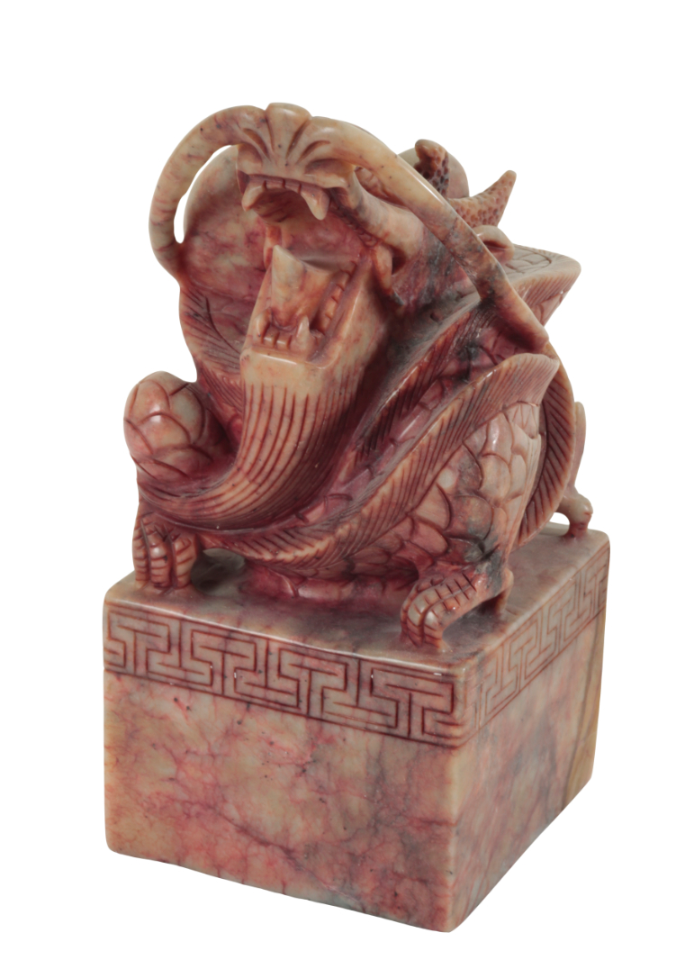 A GROUP OF THREE CHINESE LARGE SOAPSTONE SEALS - Image 2 of 5