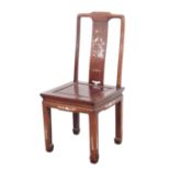 A CHINESE HARDWOOD CHAIR
