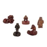 A GROUP OF FIVE JAPANESE NETSUKE