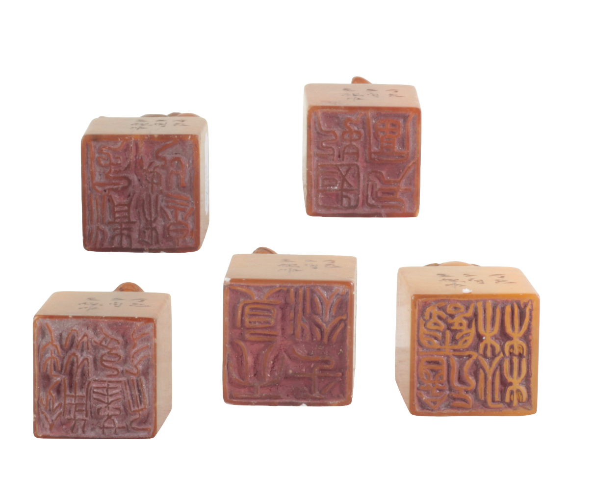 A COLLECTION OF TWENTY CHINESE SOAPSTONE SEALS - Image 5 of 7