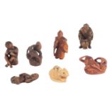 A GROUP OF SEVEN JAPANESE NETSUKE