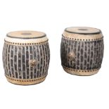 A PAIR OF LATE 19TH CENTURY CHINESE DRUMS