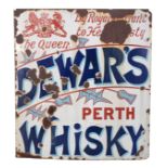 AN EARLY 20TH CENTURY ENAMELLED SIGN FOR DEWARâ€™S WHISKY PERTH