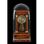 A 19TH CENTURY FRENCH ROSEWOOD MARQUETRY POLTICO CLOCK