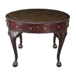 A GEORGE II STYLE MAHOGANY DRUM TABLE