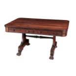 A REGENCY ROSEWOOD LIBRARY TABLE