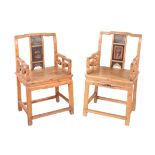 A NEAR PAIR OF CHINESE CHAIRS