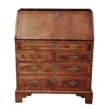 A GEORGE I WALNUT BUREAU