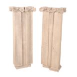 A PAIR OF PAINTED PINE FLUTED ARCHITECTURAL PILASTERS