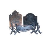 TWO CAST IRON FIRE BACKS