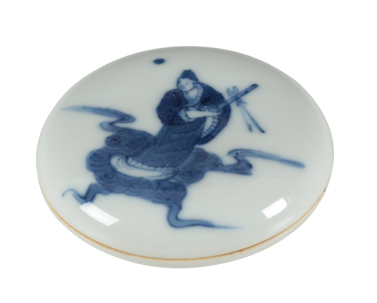 A GROUP OF FIVE CHINESE BLUE AND WHITE PORCELAIN SEAL PASTE BOXES - Image 3 of 3