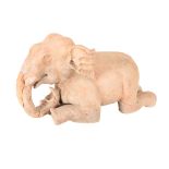 AN INDIAN TERRACOTTA ELEPHANT