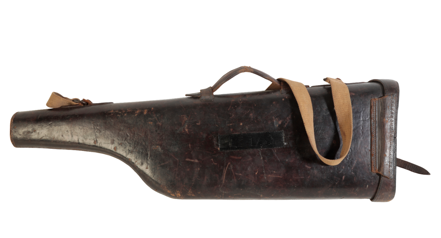 A VICTORIAN LEATHER "LEG O'MUTTON" GUN CASE - Image 2 of 2