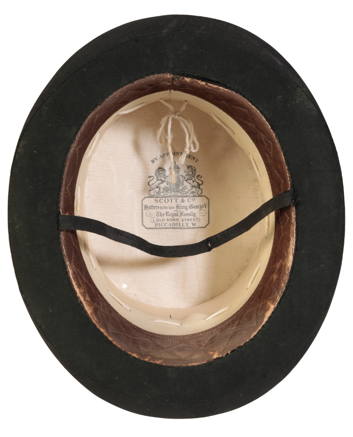 A VICTORIAN LADY'S BLACK SILK TOP HAT - Image 2 of 2