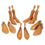 FIVE PAIRS OF WOODEN SHOE TREES