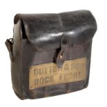 A VICTORIAN LEATHER FLASK CARRYING CASE