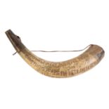 A 17TH CENTURY HORN HUNTING HORN