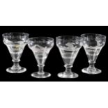 A SET OF FOUR 19TH CENTURY WINE GOBLETS