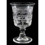 A 19TH CENTURY FLARED GLASS GOBLET