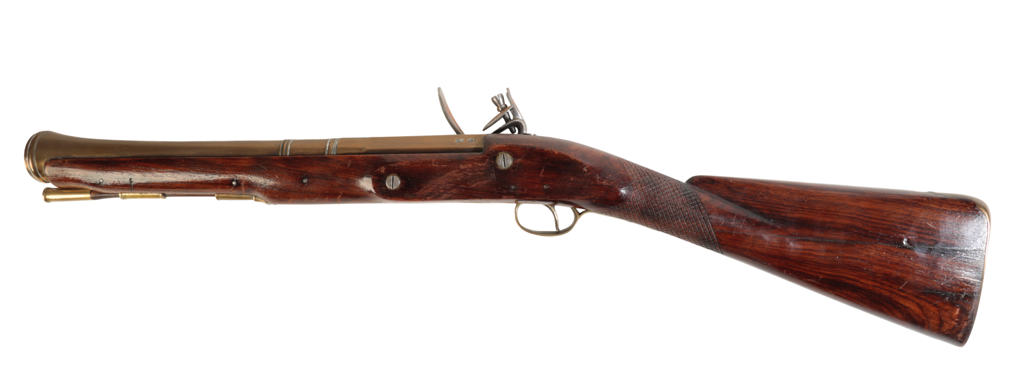 A FLINTLOCK BRASS BARREL BLUNDERBUSS - Image 2 of 2