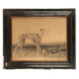 A PRINT OF A HARE COURSING SCENE