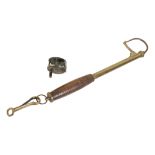 A VICTORIAN BRASS EXTENDING FISHING GAFF