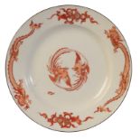 A MEISSEN "RED DRAGON" PLATE