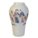 A CHINOISERIE OPAQUE GLASS INVERTED BALUSTER VASE