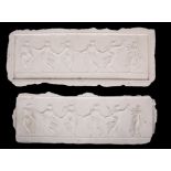 A GROUP OF FIVE PLASTER FRIEZE MOULDINGS