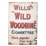 A 'WILL'S "WILD WOODBINE" CIGARETTES' ENAMEL ADVERTISING SIGN