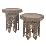 TWO MOROCCAN COPPER OCCASIONAL TABLES