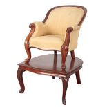 AN EARLY VICTORIAN MAHOGANY CHILD'S ARMCHAIR