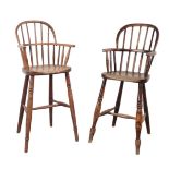 A NEAR PAIR OF CHILD'S WINDSOR ARMCHAIRS