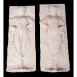 TWO PLASTER MOULDINGS OF CLASSICAL MUSES