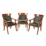 A GROUP OF THREE OAK ARMCHAIRS BY SOANE