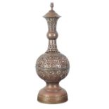 A LARGE MOROCCAN COPPER LAMP