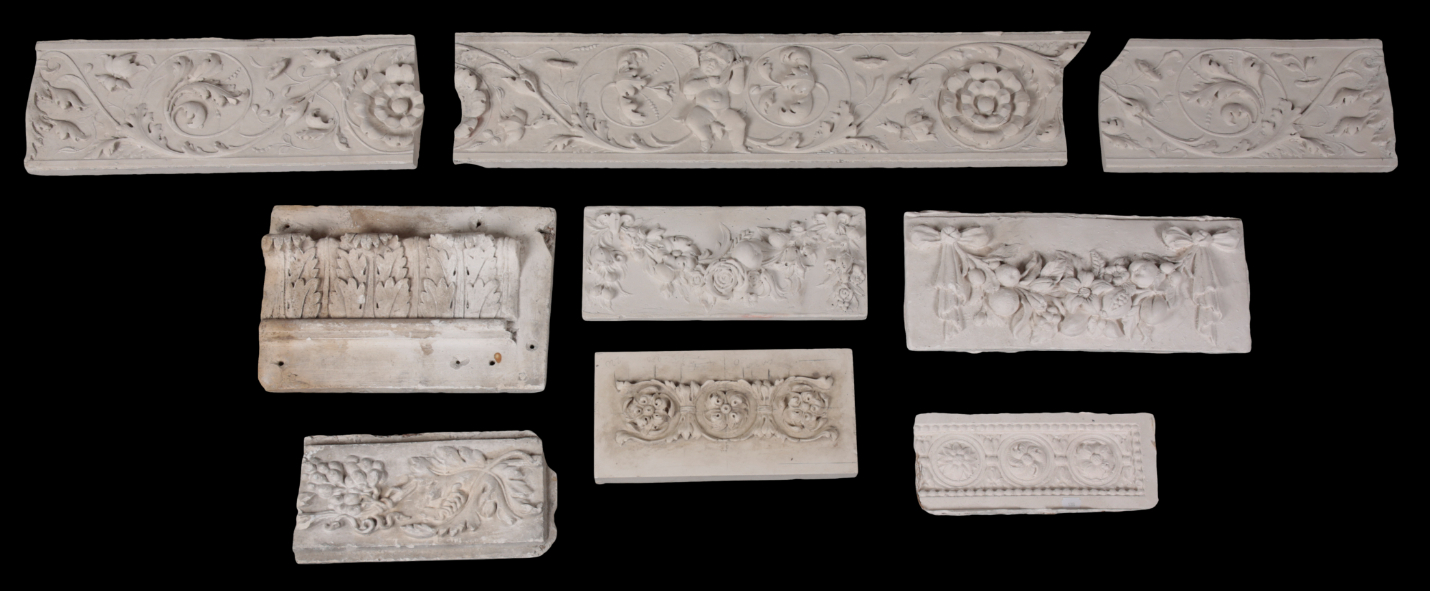 A GROUP OF NINE PLASTER ARCHITECTURAL MOULDINGS - Image 2 of 5
