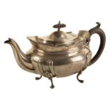 A GEORGE V SILVER OVAL TEAPOT