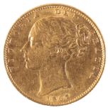 AN 1862 QUEEN VICTORIAN GOLD SOVEREIGN
