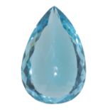 A LOOSE PEAR-CUT BLUE TOPAZ