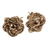 A PAIR OF 9CT YELLOW GOLD CLUSTER EARRINGS