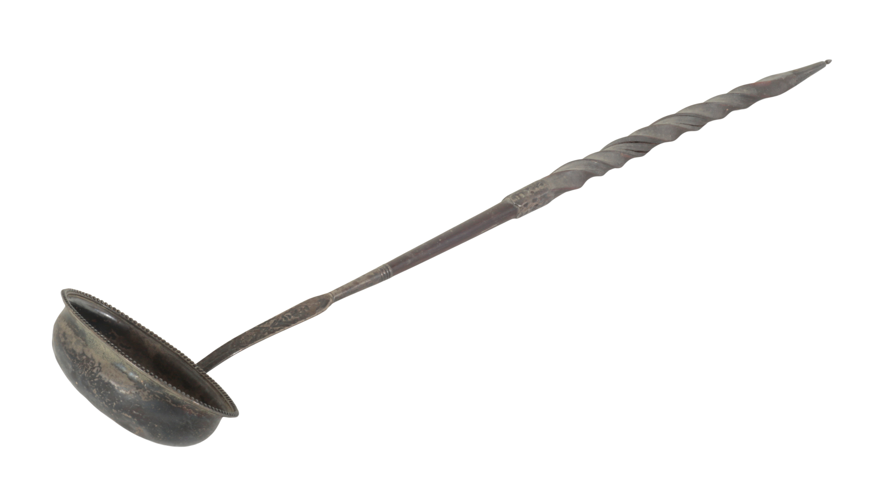 A GEORGE III SILVER TODDY LADLE
